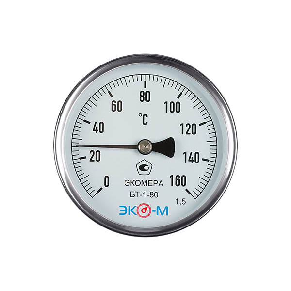 Термометр биметаллический БТ-1-80 160С Дк80 L=60 осевой ЭКОМЕРА #1