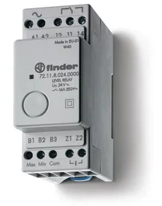 Реле контроля уровня фиксированный диапазон чувствительности 150кОм 125В AC выход 1CO 16А модульное 35мм IP20 FINDER 721181250000PAS