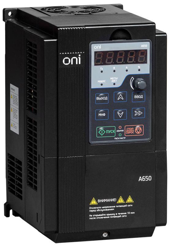 Преобразователь частоты A650 380В 3Ф 1.5кВт 4.2А ONI A650-33E015T #1