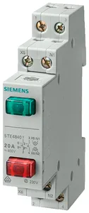 Выключатель кнопочный 20А 1NС/1NO d=70мм 2 кнопки красн.+зел. лампа 230В Siemens 5TE4841