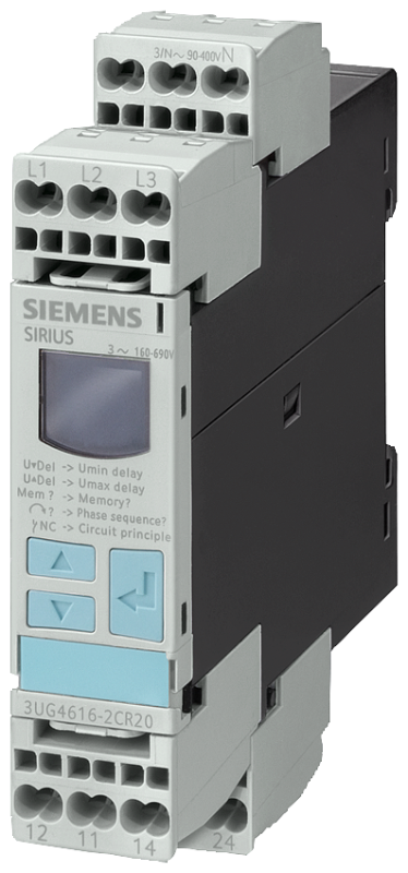 Реле контроля чередования фаз 3X 160 до 260В AC 50 до 60Гц 2 перекидных контакта пружинное присоединение Siemens 3UG45112BN20 #1
