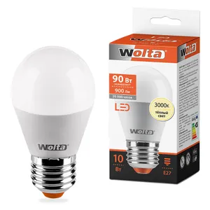 Лампа LED WOLTA G45 10Вт 900лм Е27 3000К   1/50 #1