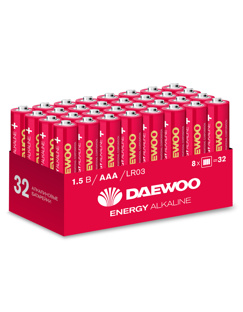 Элемент питания алкалиновый AAA/LR03 1.5В Energy Alkaline 2021 Pack-32 (уп.32шт) DAEWOO 5030084 #1