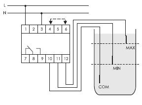 Реле уровня жидкости PZ-818 (без датчиков; двухуровн.; выбор режима работы; раздел. регулир. задержки переключ. по уровням; 1 модуль; монтаж на DIN-рейке) F&F EA08.001.009 #1