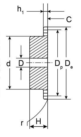 Звездочка со ступицей под расточку для цепи 08B-1, z=8, 1/2" x 5/16" PS09008 (PHS 08B-1B8) #2