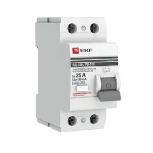 Выключатель дифференциального тока (УЗО) 2п 25А 30мА тип AC ВД-100 (электромех.) PROxima EKF elcb-2-25-30-em-pro #1