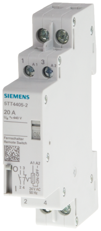 Выключатель дистанционный 1НО+1НЗ 20А 230/230В AC Siemens 5TT44050 #1