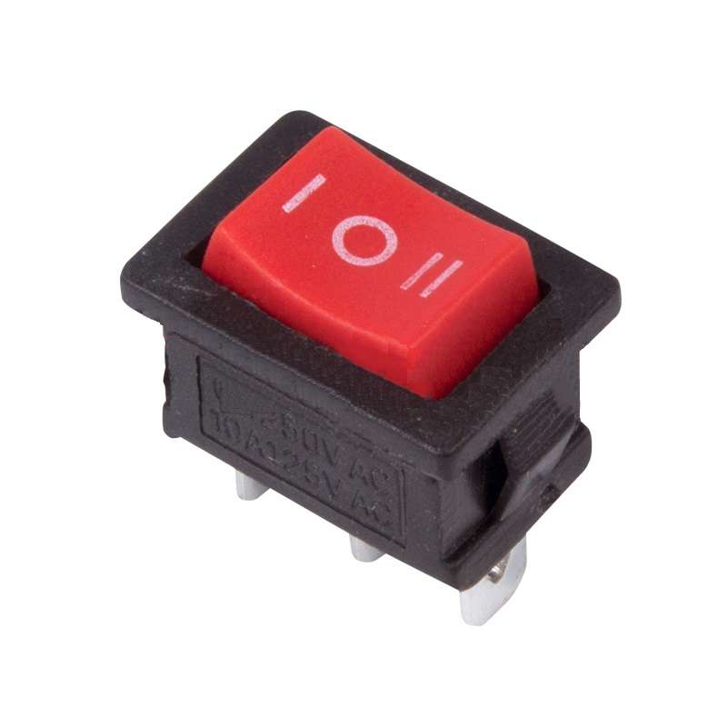 Выключатель клавишный 250В 6А (3с) ON-OFF-ON красн. с нейтралью Mini (RWB-205; SC-768) REXANT 36-2144 #1