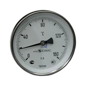 Термометр биметаллический осевой Дк100 L=50мм G1/2" 160С ТБП-Т НПО ЮМАС #1