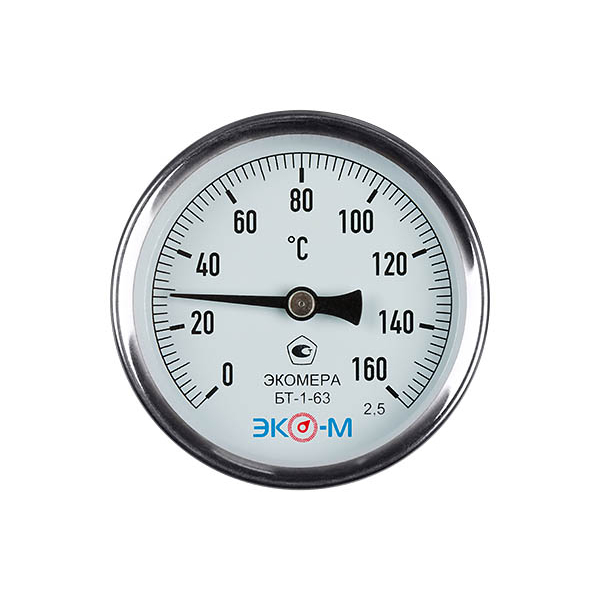 Термометр биметаллический БТ-1-63 160С Дк63 L=40 осевой ЭКОМЕРА #1