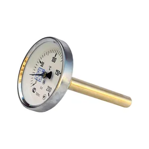 Термометр биметаллический ТБП-Т 200С Дк63 L=100 G1/2" осевой НПО ЮМАС