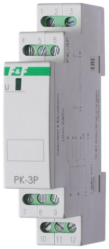 Реле промежуточное PK-3P (монтаж на DIN-рейке 35мм 220В 50Гц 3х8А 3NO/NC IP20) F&F EA06.001.023 #1