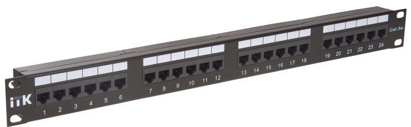 Патч-панель 1U кат.5е UTP 24 порта (IDC Dual) ITK PP24-1UC5EU-D05 #1