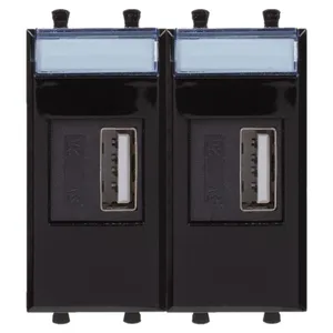Устройство зарядное USB 2мод. 2.1А Avanti "Черный квадрат" DKC 4402542 #1
