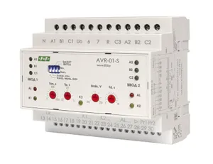 Устройство управления резервным питанием AVR-01-S (2 ввода; 2 нагрузки с секционным выключ. 35мм 3х400В+N 3х16А 3P IP20 монтаж на DIN-рейке) F&F EA04.006.002 #1