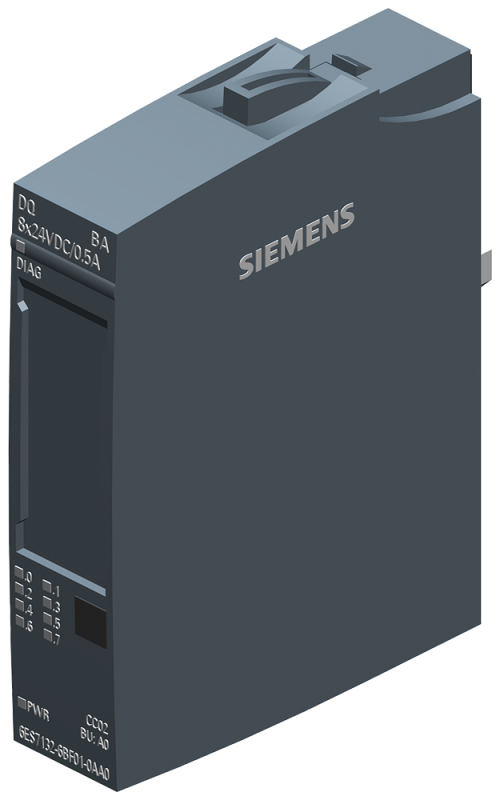 Модуль дискретных выходов SIMATIC ET 200SP DQ 8x 24В DC/0.5А BA с базовыми функциями выход PNP (source P-switching) уп. из 1шт. для установки на базовый блок типа A0 цветовой код CC02 замещающее значение Siemens 6ES71326BF010AA0 #1