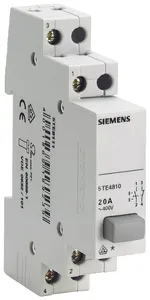 Выключатель кнопочный 20А 1NС/1NO d=70мм 1 кнопка сер. с красн. и зел. крышкой Siemens 5TE4810