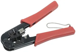 Инструмент обжимной для RJ45; RJ12; RJ11 без храпового механизма с прорезиненными ручками син./оранж. ITK TM1-B10H #1