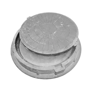Люк полимер (легкий) серый круглый с двумя крышками 760х630 h=110мм 30кН Ростполимерпром #1