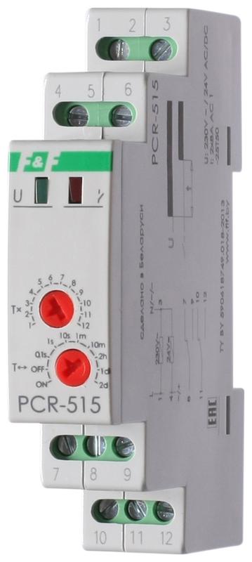 Реле времени PCR-515 2х8А 230В 2перекл. IP20 задержка включ. монтаж на DIN-рейке F&F EA02.001.006 #1