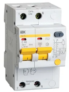 Выключатель автоматический дифференциального тока 2п C 40А 30мА тип AC 4.5кА АД-12 IEK MAD10-2-040-C-030 #1
