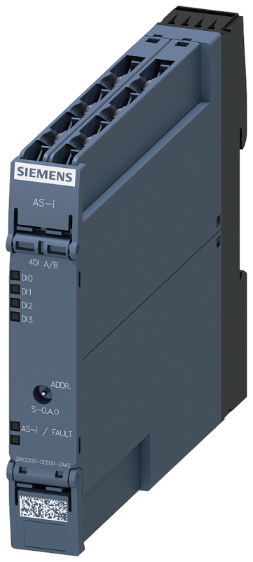 Модуль компактный as-i slimline IP20 ведомое устройство a/b 4 di (дискретных входа) винтовые клеммы 175мм 4 входа для подключения 2-проводных датчиков Siemens 3RK22000CE002AA2 #1