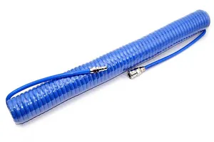 Пневмотрубка спиральная полиуретановая PU95 10х6.5 мм L 12 м (10 атм, голубая) Китай  #1