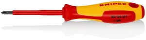 Отвертка крестовая PH1 VDE 1000В длина лезвия 80мм L-187мм диэлектрическая 2-компонентная рукоятка Knipex KN-982401