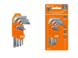 Набор ключей "HEX" 9 шт.: 1.5-10 мм, короткие, (держатель в блистере), CR-V сталь "Алмаз" TDM #1