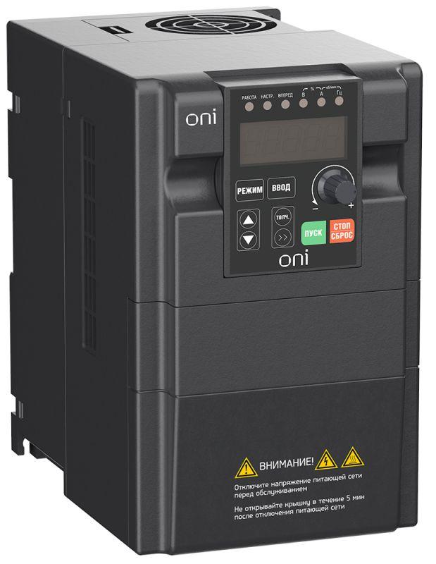 Преобразователь частоты A150 380В 3ф 3.7кВт 10А встроенный торм. модуль ONI A150-33-37NT #1