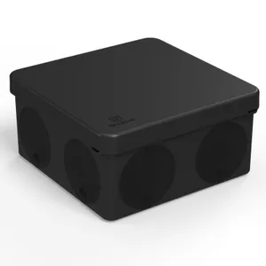 Коробка распределительная ОП 100х100х50мм двухкомпонентная безгалоген. (HF) для прямого монтажа черн. Промрукав 60-0300-9005 #1