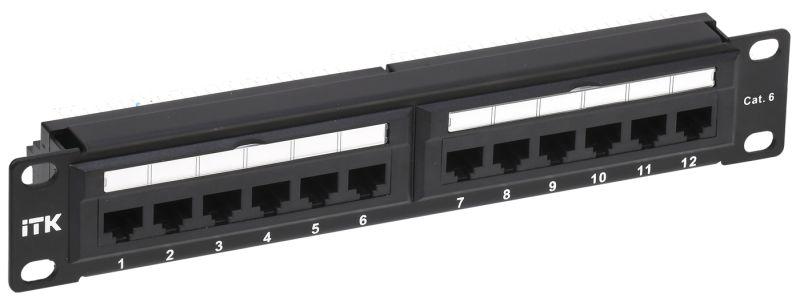 Патч-панель 1U кат.6 UTP 12 портов 10" Dual IDC ITK PP12-1UC06U-D05-10 #1