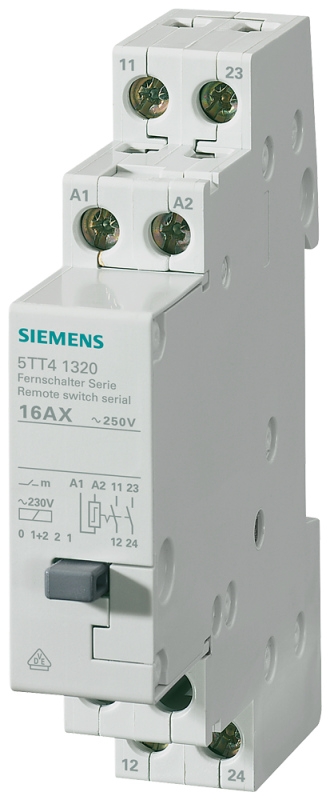 Выключатель дистанционный 2НО с последов. включением 16А 230/230В Siemens 5TT41320 #1