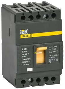 Выключатель автоматический 3п 40А 25кА ВА 88-32 IEK SVA10-3-0040 #1
