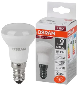 Лампа светодиодная LED Value LVR40 5SW/840 грибовидная матовая E14 230В 10х1 RU OSRAM 4058075582576 #1