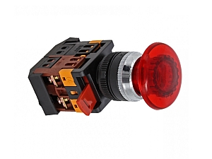 Кнопка AELA-22 красная с подсветкой NO+NC 220В Грибок EKF PROxima #1
