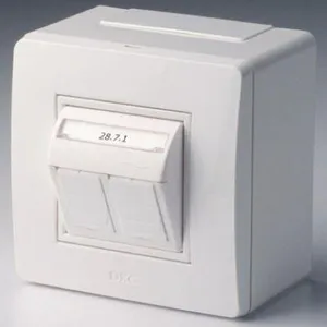 Коробка PDD-N60 с 2 розетками Brava RJ45 кат.5E (телефон/компьютер) бел. DKC 10656 #1
