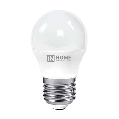 Лампа светодиодная LED-ШАР-VC 8Вт шар 4000К нейтр. бел. E27 760лм 230В IN HOME 4690612020570 #1