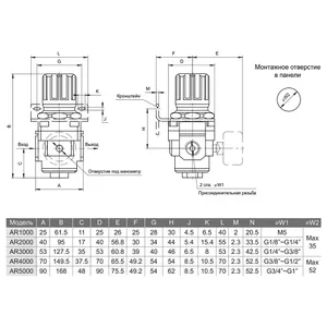 Регулятор давления (клапан редукционный) AR4000-04 G1/2 #2