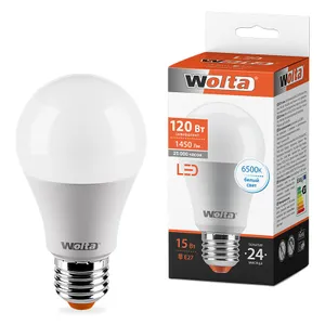 Лампа LED WOLTA A60 15Вт 1450лм Е27 6500К   1/50 #1