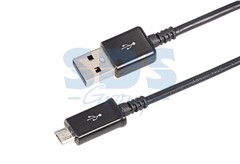 Кабель USB microUSB длинный штекер 1м черн. Rexant 18-4268-20 #1