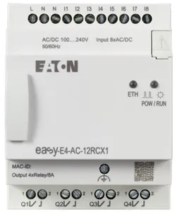 Реле программируемое EASY-E4-AC-12RCX1 100/240В AC/DC цифровые 8 DI 4DO реле 8А часы реального времени Ethernet RJ45 EATON 197216