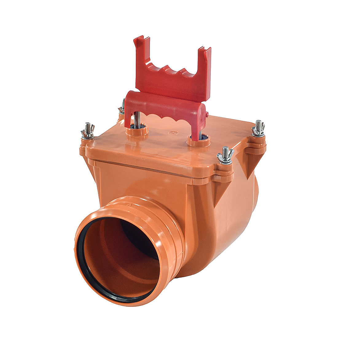 Клапан PP-H обратный канализационный коричневый для НПВХ и PP-H Дн 110 б/нап в/к #1