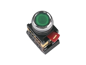 Кнопка ABLFS-22 зеленый d22мм неон/230В 1з+1р TDM #1