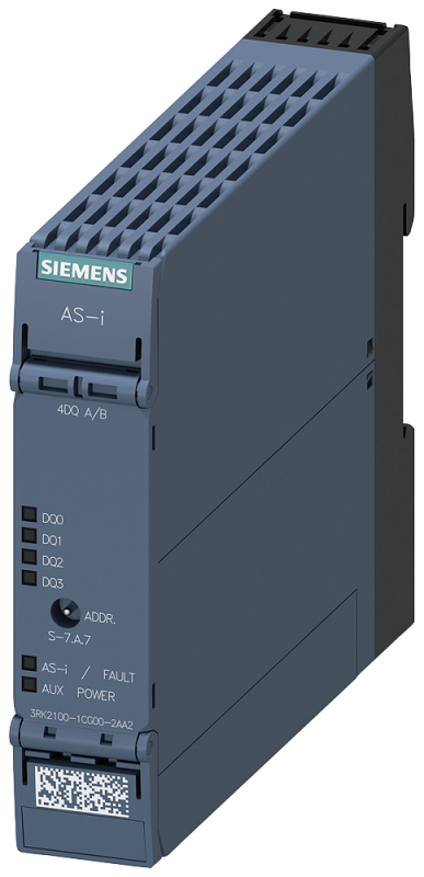 Модуль AS-i SlimLine Compact SC22.5 цифровой A/B-подчиненный компонент 4 ЦВых IP20 4х выход 2А 24В DC макс. 4А на все выходы пружинные клеммы установочн. ширина 225мм Siemens 3RK21001CG002AA2 #1