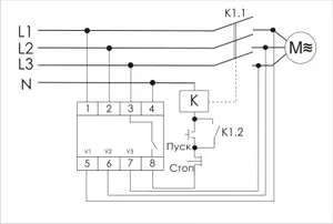 Реле контроля наличия фаз CZF-2B (монтаж на DIN-рейке 35мм 3х400/230+N 8А 1Z IP20) F&F EA04.003.002