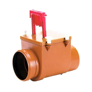 Клапан обратный канализационный коричневый Дн 110 б/нап с заслонкой из нерж стали, монтажным лючком HL 710.1 #1