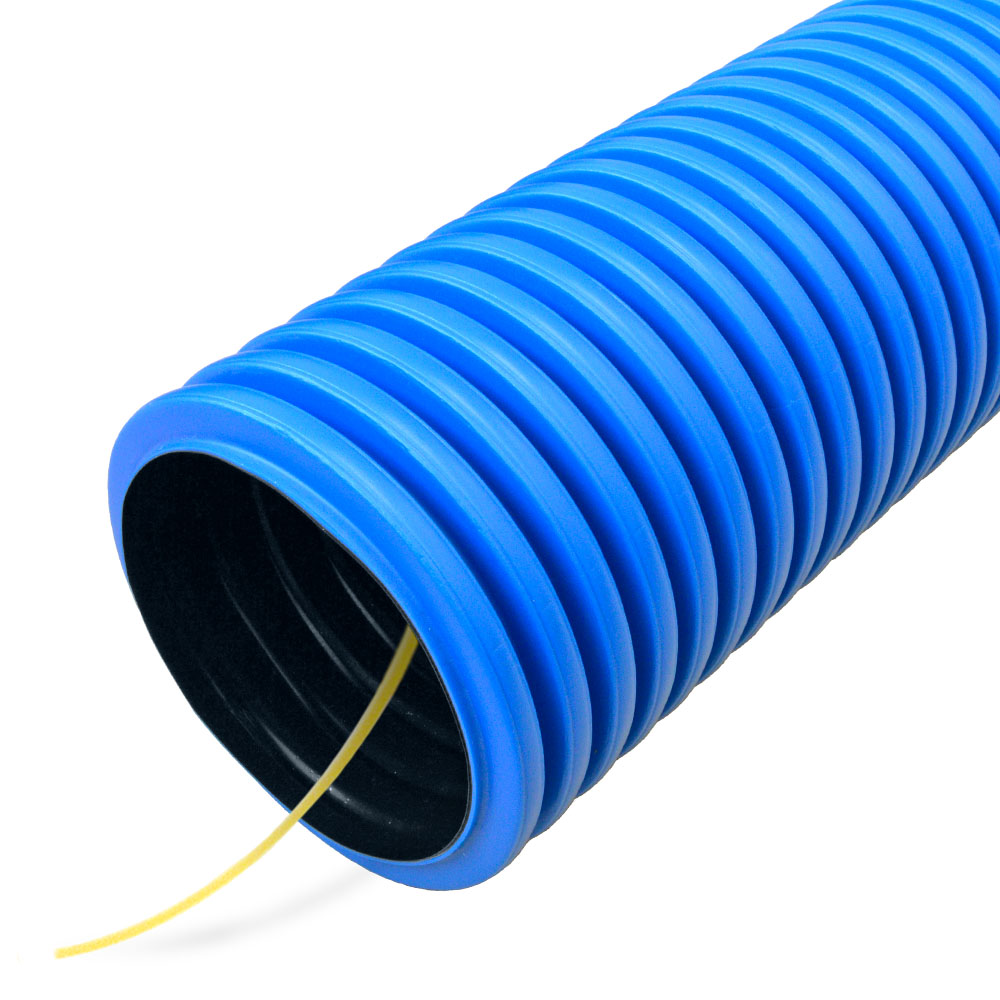 Труба гофрированная двустенная ПНД гибкая тип 450 (SN12) с/з синяя д110 (50м/уп) Промрукав #1