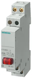 Выключатель кнопочный 20А 1NС/1NO d=70мм 1 кнопка красн. лампа 230В Siemens 5TE4820