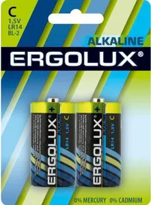 Элемент питания алкалиновый C/LR14 1.5В Alkaline BL-2 (блист.2шт) Ergolux 11751 #1